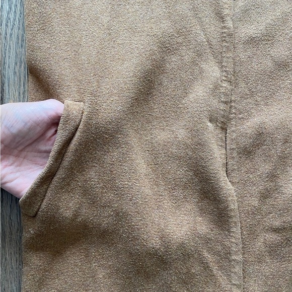 J. Crew Factory Camel Tan Oversized Sweater Blazer Soft Cozy Large Pockets Sz XS - Picture 5 of 11